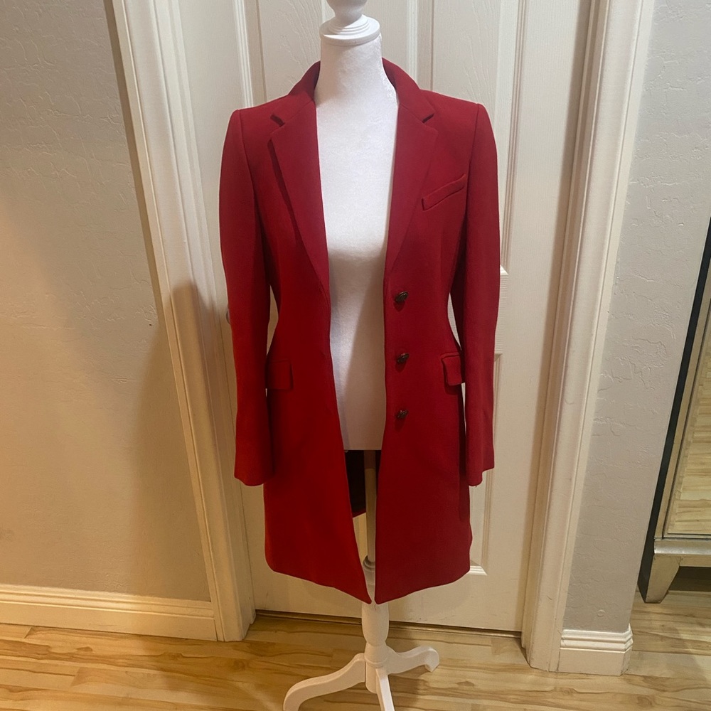 Beautiful Red Zara Coat in XS Wool Blend Excellent Condition!